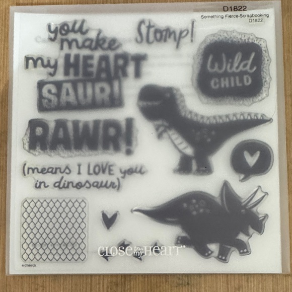 Close To My Heart Other - Close To My Heart Dinosaur Clear Stamp Set - Black
